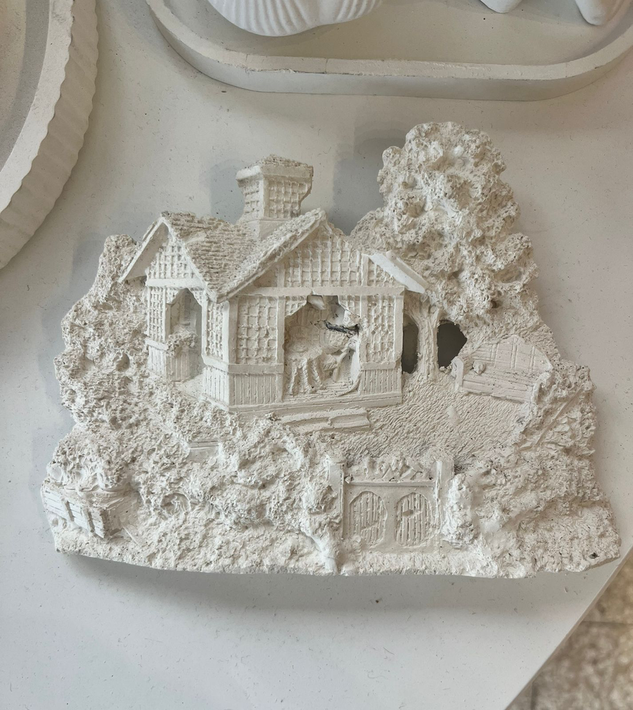 Casa con vegetación de yeso