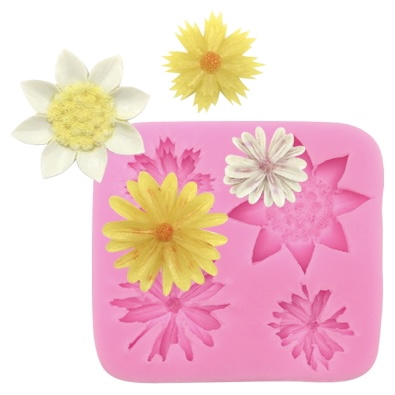 Molde de silicona con forma de flores tipo crisantemos 