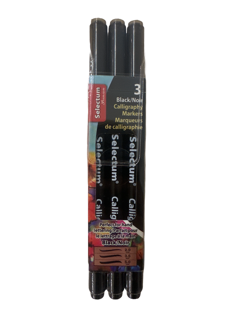 Marcador de caligrafía negro set de 3 ud
