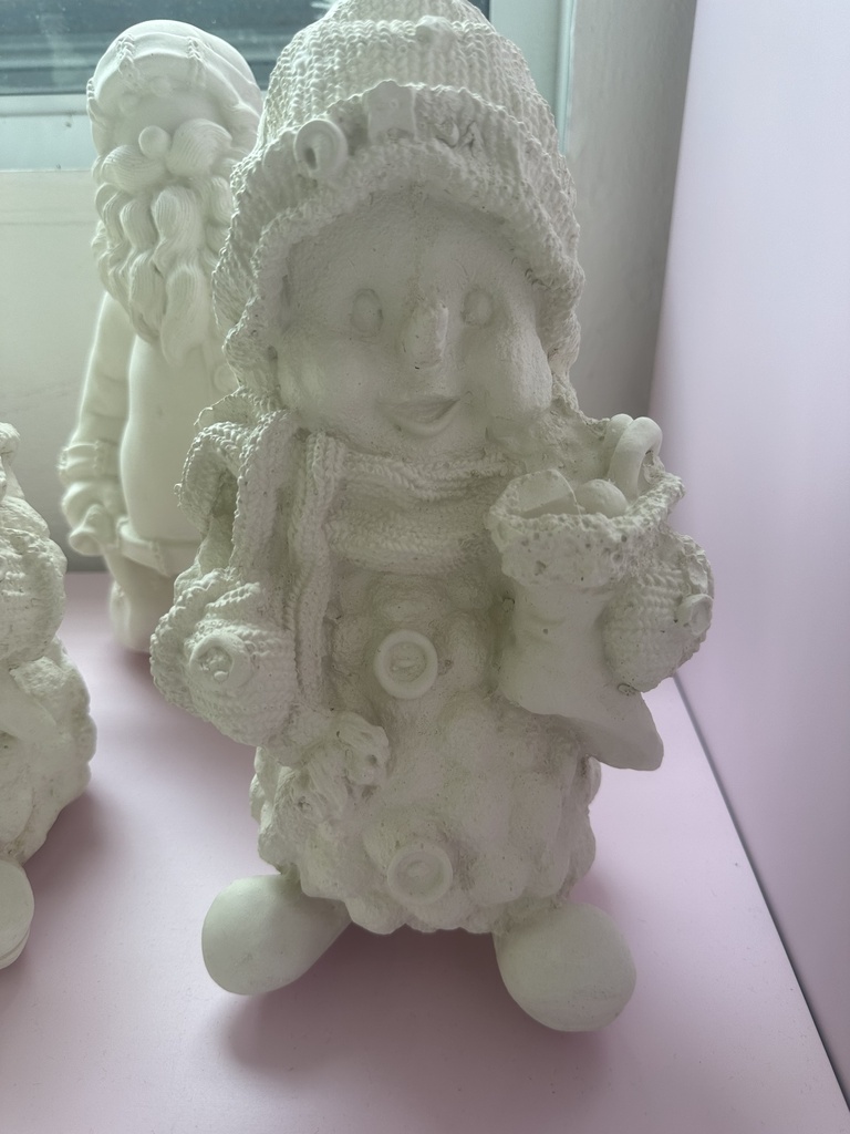 Muñeco de nieve pequeño de yeso