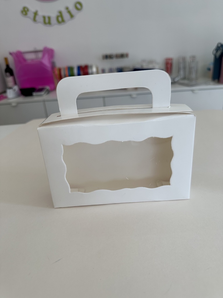 Caja lonchera con ventana blanca 6.5" x 4" x 1.5" (h)