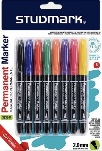 Studmark set 8 marcadores permanentes 2 mm