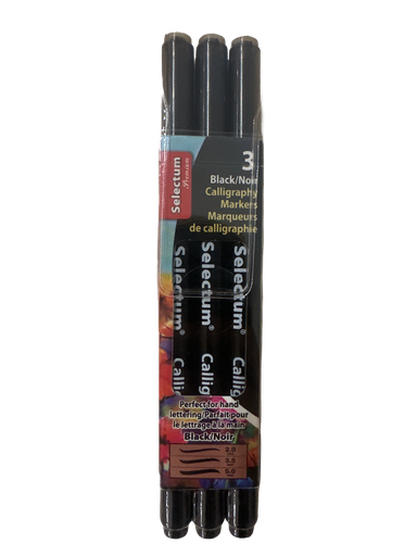 Marcador de caligrafía negro set de 3 ud
