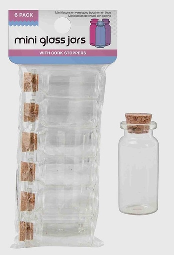 Mini glass jars (frascos de cristal) set de 6 ud