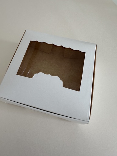 Caja blanca con ventana 5.5" x 5.5" x 2.5" (h)