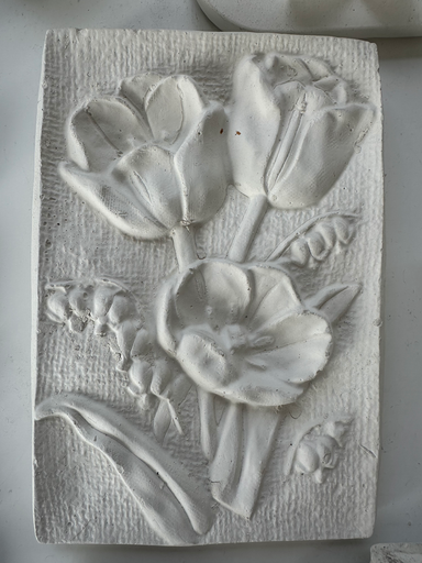 Cuadro de tulipanes de yeso